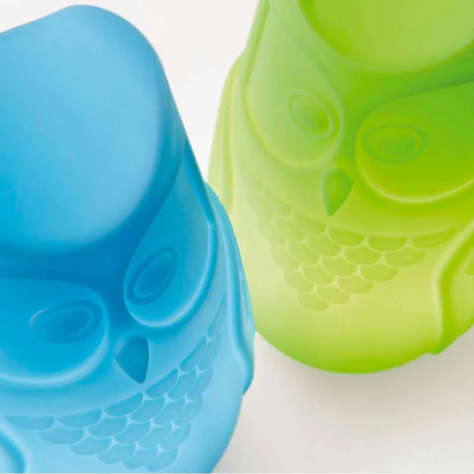Lampada da tavolo colorata Slide Bubo di design gufo fatta in Italia Viadurini