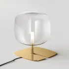 Lampada da Tavolo con Struttura in Metallo Lucido Made in Italy - Donatina Viadurini