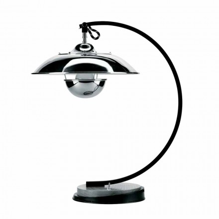 Lampada da Tavolo con Struttura in Rovere e Metallo Made in Italy - Lumetto Viadurini