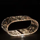Lampada da Tavolo Cristallo Acrilico e Foglia Oro, Argento o Rame - Gnassi Viadurini