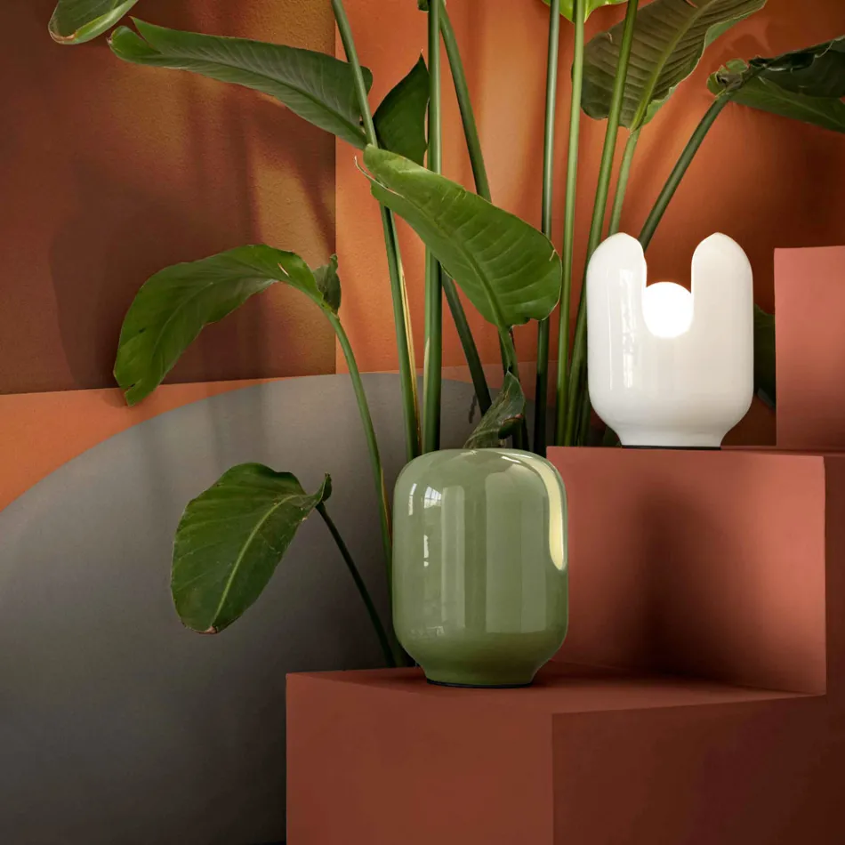Lampada da Tavolo dallo Stile Moderno in Ceramica Made in Italy - Batucada Viadurini