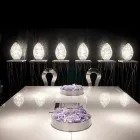 Lampada da tavolo design in cristallo e acciaio forma di uovo Egg Viadurini