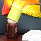 Lampada da tavolo di design moderno in ceramica made in Italy Asia Viadurini