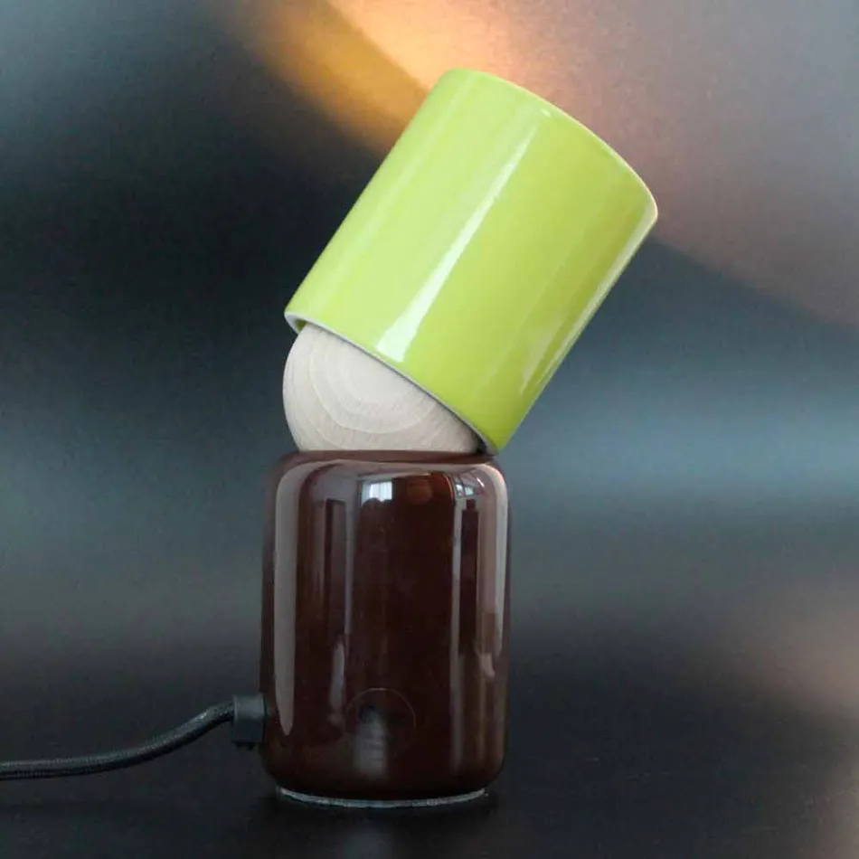 Lampada da tavolo di design moderno in ceramica made in Italy Asia Viadurini