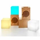 Lampada da tavolo e da terra Slide Cubo bianco luminoso made in Italy Viadurini