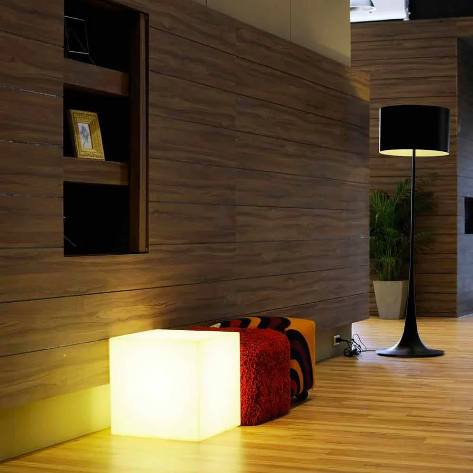 Lampada da tavolo e da terra Slide Cubo bianco luminoso made in Italy Viadurini