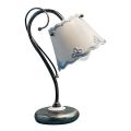 Lampada da Tavolo Ferro e Ceramica Effetto Ricamo Dipinta a Mano - Ravenna