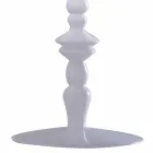 Lampada da Tavolo in Ceramica Bianca e Paralume in Lino 2 Dimensioni - Cadabra Viadurini