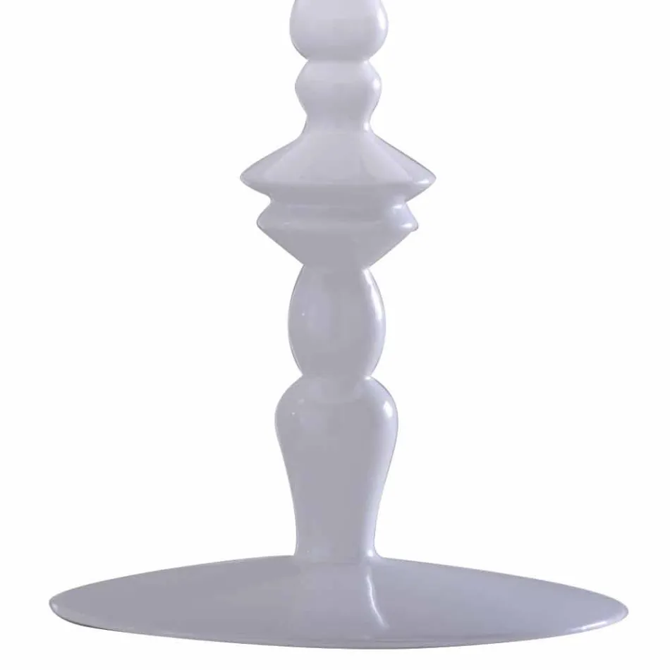 Lampada da Tavolo in Ceramica Bianca e Paralume in Lino 2 Dimensioni - Cadabra Viadurini