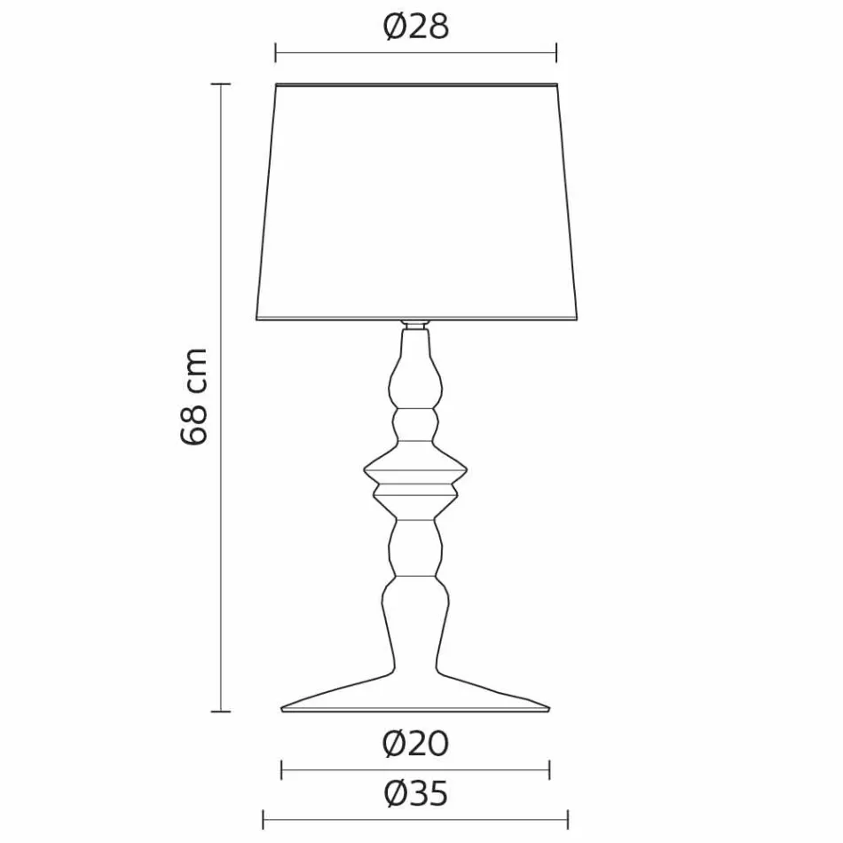Lampada da Tavolo in Ceramica Bianca e Paralume in Lino 2 Dimensioni - Cadabra Viadurini