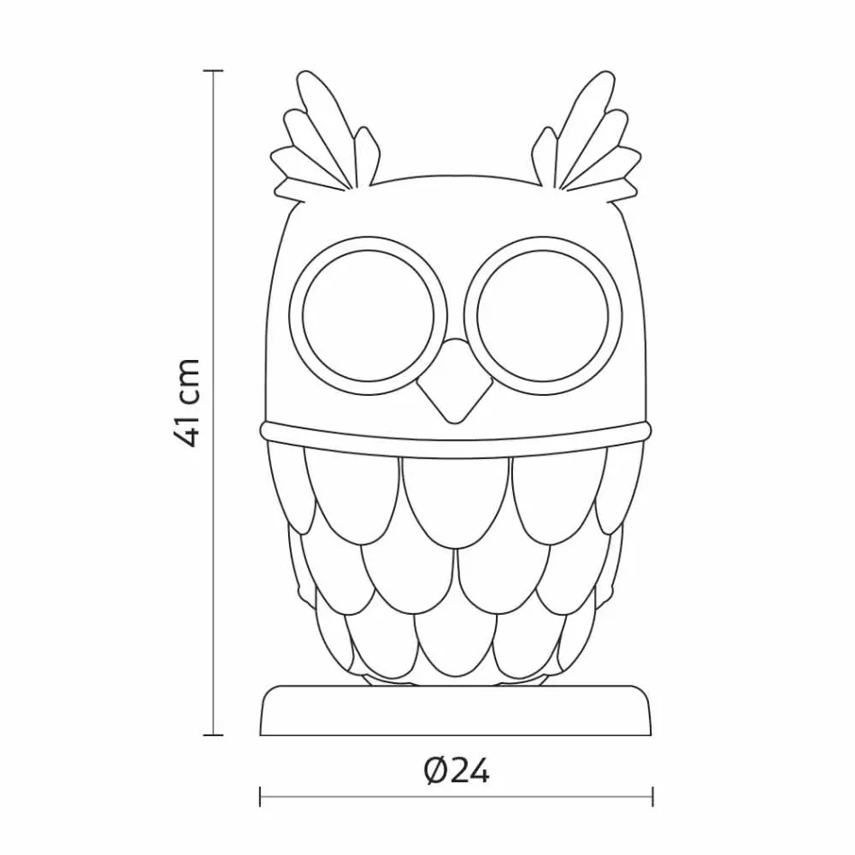 Lampada da Tavolo in Ceramica Bianca Opaca 2 Luci Design Moderno Civetta - Gufo Viadurini