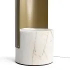 Lampada da Tavolo in Marmo Paonazzo e Metallo Made in Italy - Azumane Viadurini