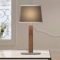 Lampada da Tavolo in Metallo con Paralume in Tessuto Made in Italy - Jump