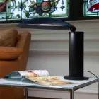 Lampada da Tavolo in Metallo Cromato o Nero con LED Made in Italy - Orlando Viadurini