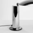 Lampada da Tavolo in Metallo Cromato o Nero con LED Made in Italy - Orlando Viadurini