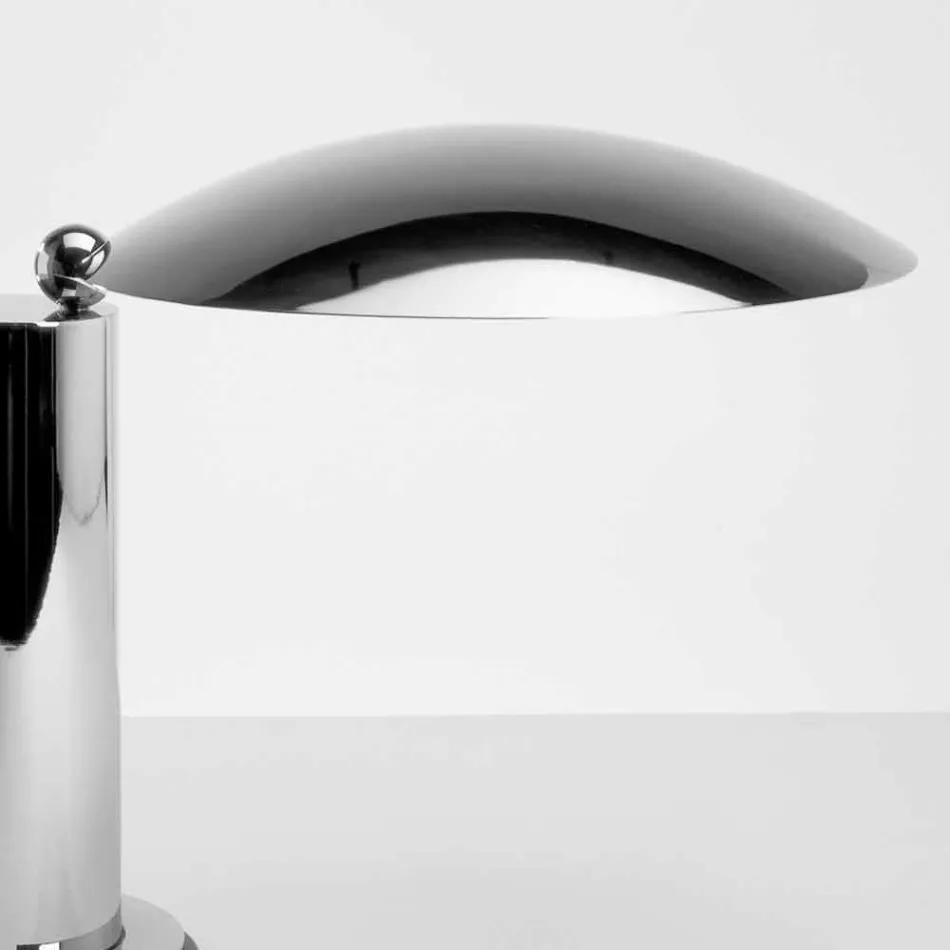 Lampada da Tavolo in Metallo Cromato o Nero con LED Made in Italy - Orlando Viadurini