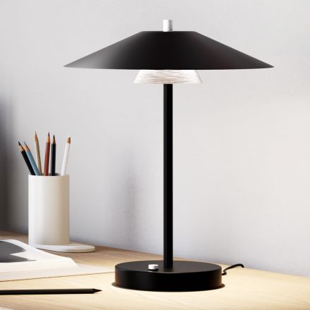 Lampada da Tavolo in Metallo di Diverse Finiture Made in Italy - Mira Viadurini