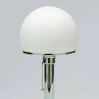 Lampada da Tavolo in Opalina con Struttura Cromata Made in Italy - Toronto Viadurini