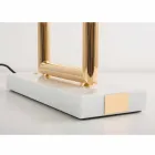 Lampada da Tavolo in Ottone e Resina con Base in Marmo Made in Italy - Quizza Viadurini