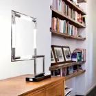 Lampada da Tavolo in Ottone e Resina con Base in Marmo Made in Italy - Quizza Viadurini