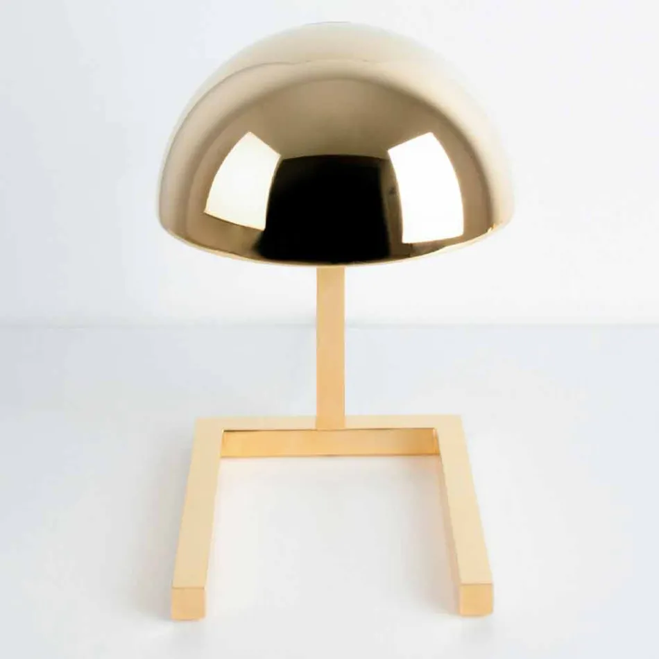 Lampada da Tavolo in Ottone Finitura Oro o Palladio Realizzata in Italia - Adana Viadurini
