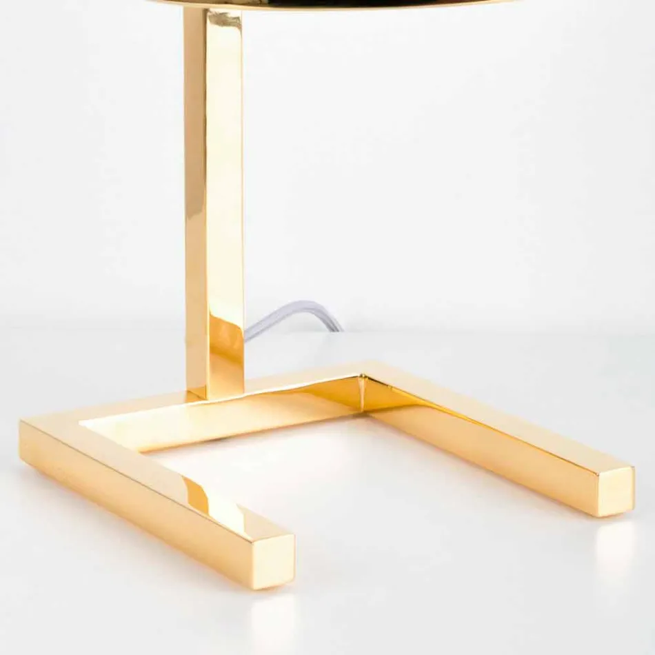 Lampada da Tavolo in Ottone Finitura Oro o Palladio Realizzata in Italia - Adana Viadurini