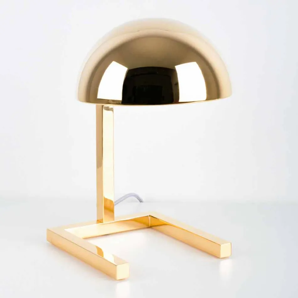 Lampada da Tavolo in Ottone Finitura Oro o Palladio Realizzata in Italia - Adana Viadurini