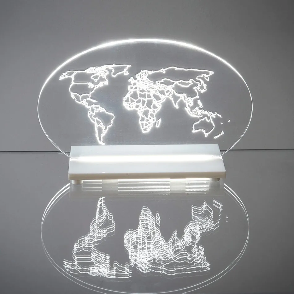 Lampada da Tavolo in Plexiglass Alimentata a Led Made in Italy - Rapunzel Viadurini