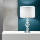 Lampada da Tavolo in Vetro Artigianale e Metallo Stile Classico - Memore Viadurini