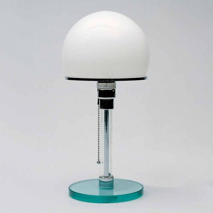 Lampada da Tavolo in Vetro con Paralume in Opalina Made in Italy - Dacca Viadurini