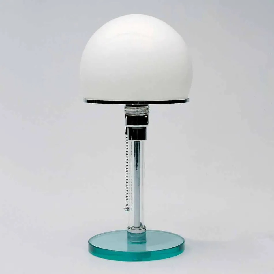 Lampada da Tavolo in Vetro con Paralume in Opalina Made in Italy - Dacca Viadurini