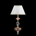 Lampada da tavolo in vetro e cristallo Belle, made in Italy Viadurini