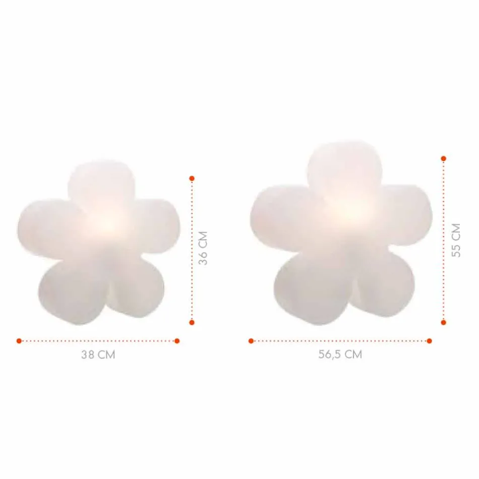 Lampada da Tavolo o Terra Design Moderno a Fiore in Plastica Bianca - Fiorestar Viadurini
