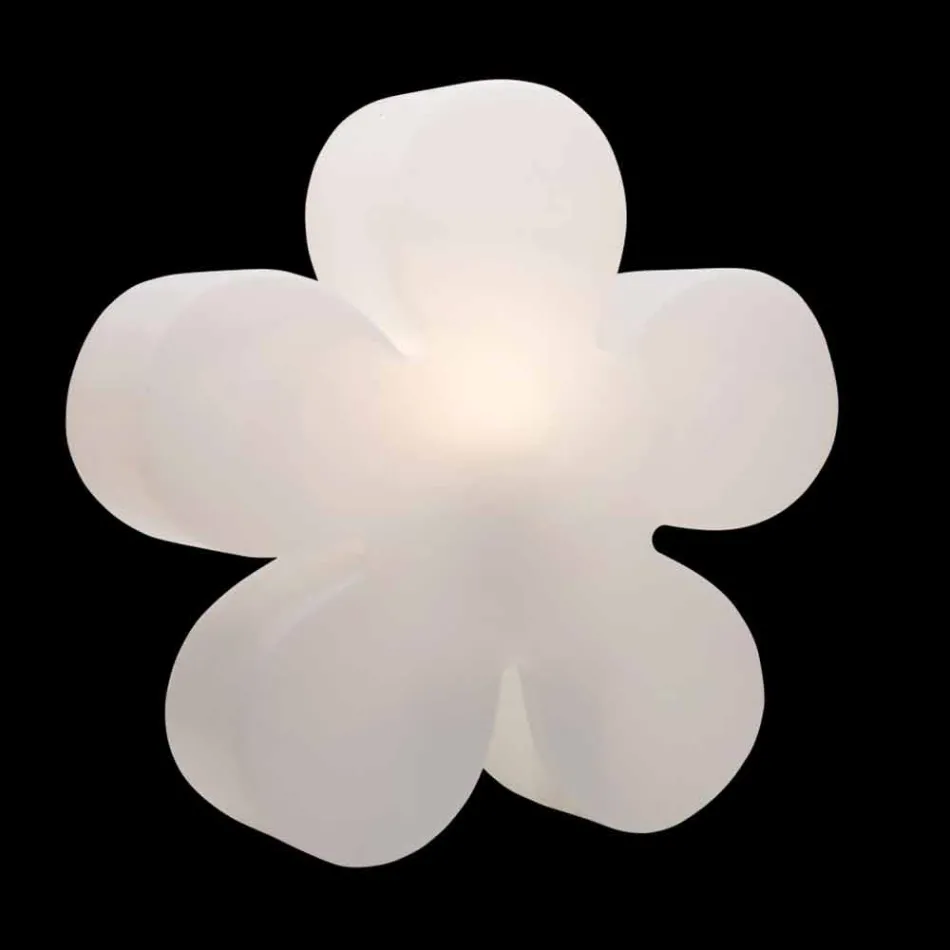 Lampada da Tavolo o Terra Design Moderno a Fiore in Plastica Bianca - Fiorestar Viadurini