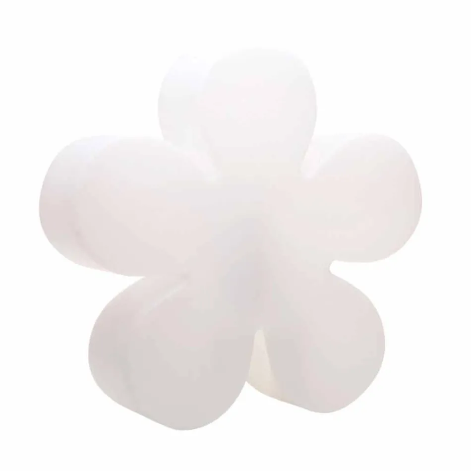 Lampada da Tavolo o Terra Design Moderno a Fiore in Plastica Bianca - Fiorestar Viadurini