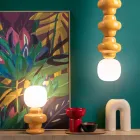 Lampada da Tavolo Realizzata in Ceramica e Vetro Made in Italy - Capocabana Viadurini