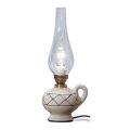 Lampada da tavolo rustica in ceramica decorata a mano Ferroluce