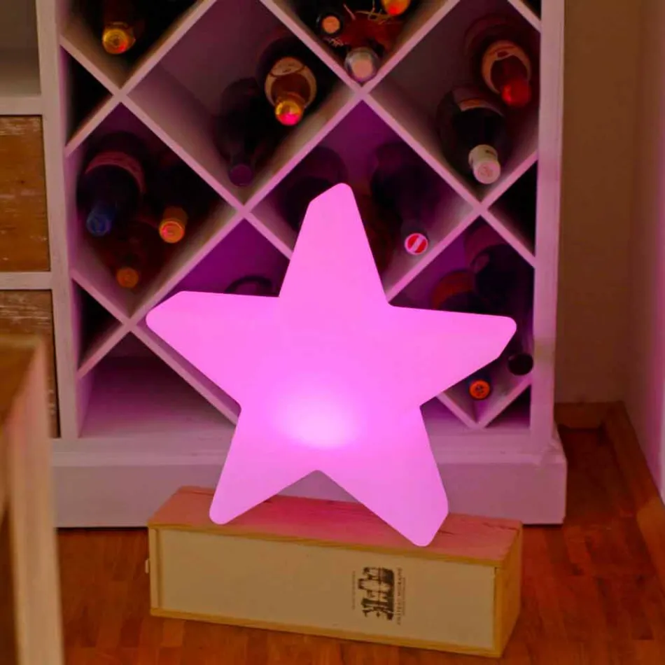 Lampada da Tavolo Solare o a LED di Design a Stella in Polietilene - Ringostar Viadurini