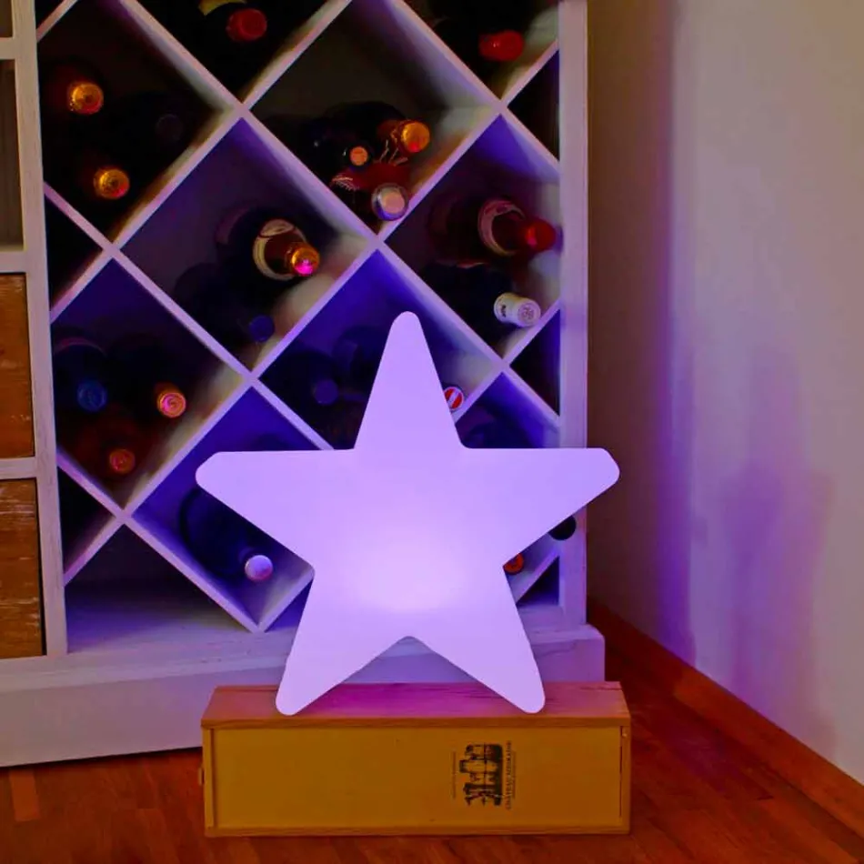 Lampada da Tavolo Solare o a LED di Design a Stella in Polietilene - Ringostar Viadurini