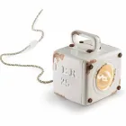 Lampada da tavolo stile industriale in ceramica e ferro Valerie Viadurini