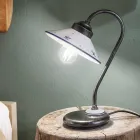 Lampada da Tavolo Stile Vintage in Ceramica Dipinta a Mano e Ferro - Asti Viadurini