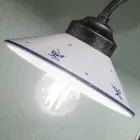 Lampada da Tavolo Stile Vintage in Ceramica Dipinta a Mano e Ferro - Asti Viadurini