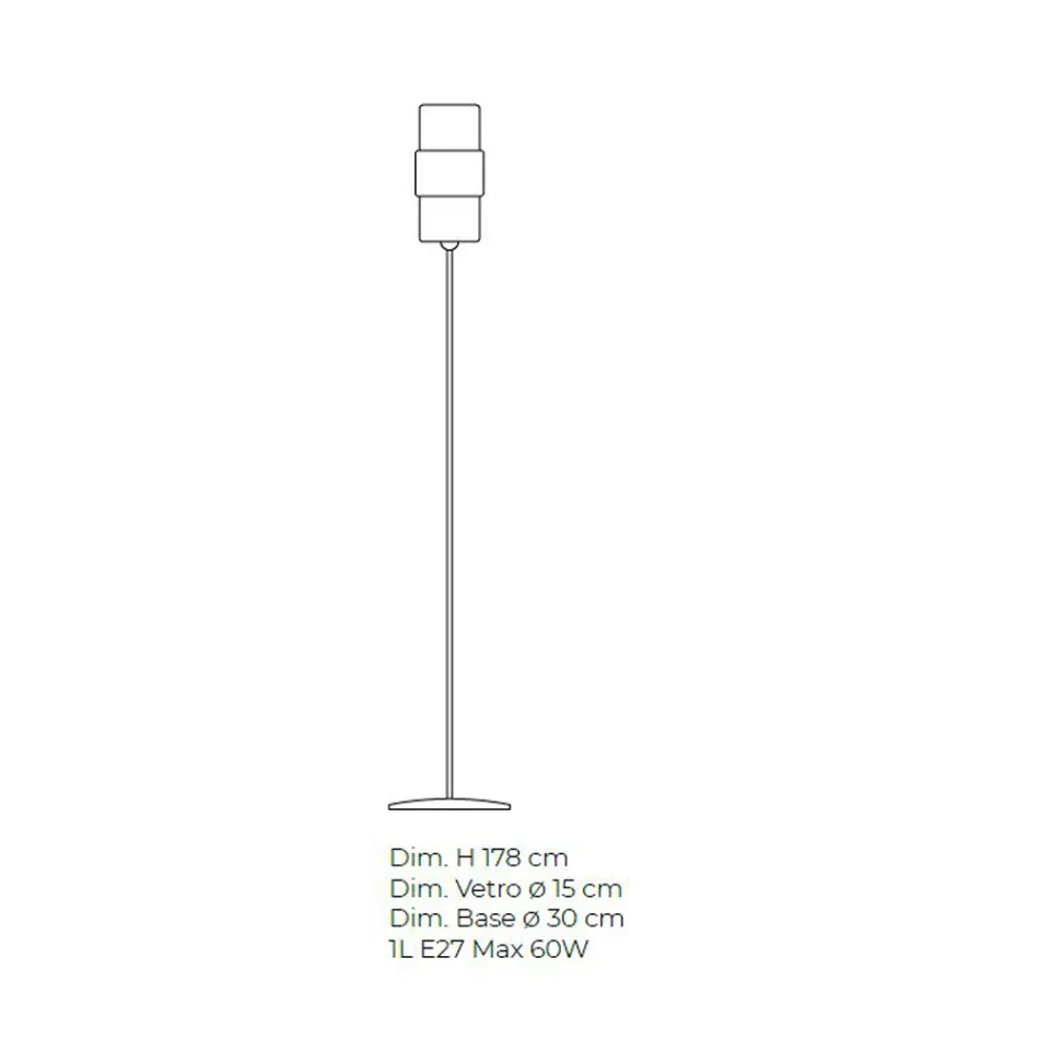 Lampada da Terra Artigianale in Vetro Veneziano Soffiato 30 cm - Satomi Viadurini