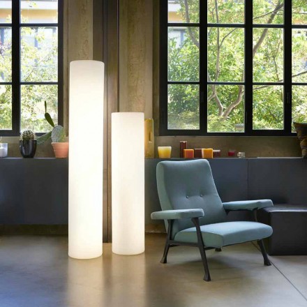 Lampada da terra cilindrica Slide Fluo luminosa realizzata in Italia Viadurini