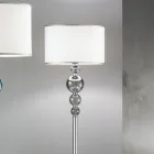 Lampada da Terra Classico in Vetro Artigianale Italiano e Paralume - Memore Viadurini