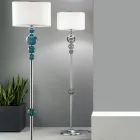 Lampada da Terra Classico in Vetro Artigianale Italiano e Paralume - Memore Viadurini