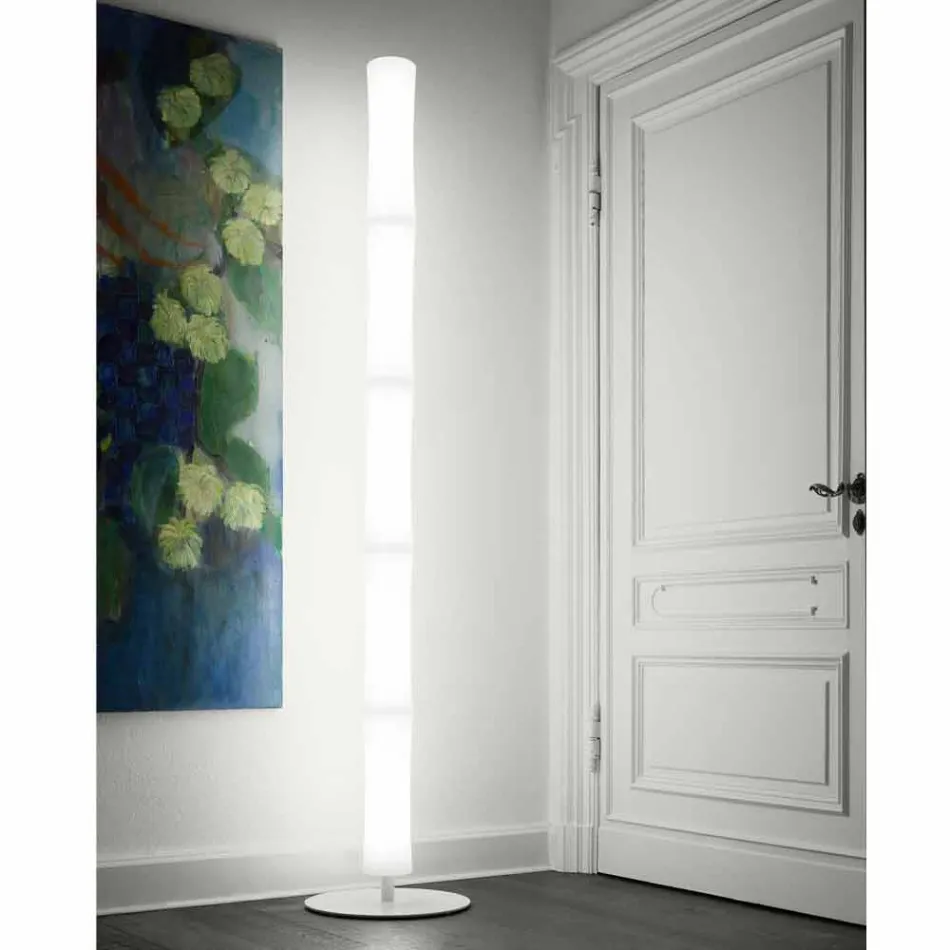 Lampada da Terra con Paralume in Polietilene Bianco Made in Italy - Asturia Viadurini