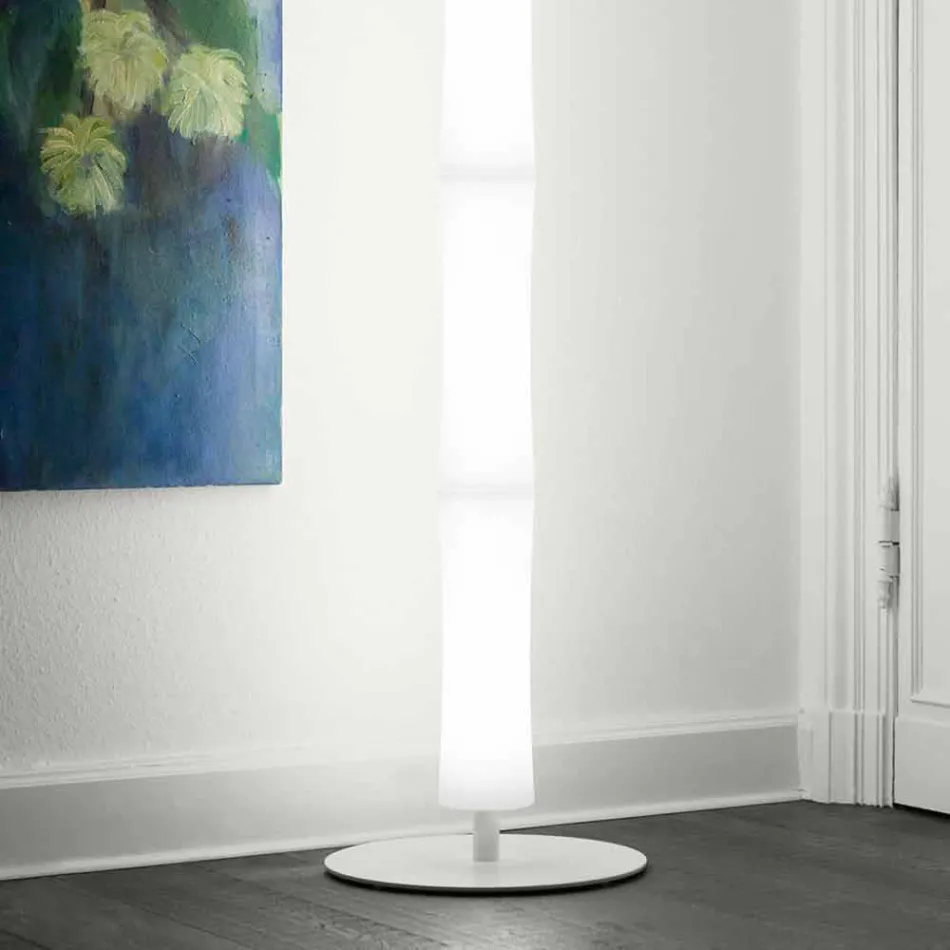 Lampada da Terra con Paralume in Polietilene Bianco Made in Italy - Asturia Viadurini