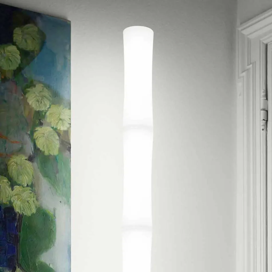 Lampada da Terra con Paralume in Polietilene Bianco Made in Italy - Asturia Viadurini