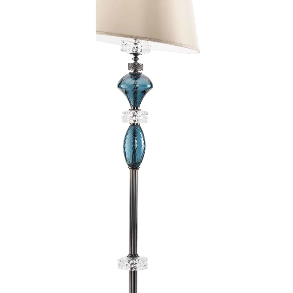Lampada da Terra con Paralume in Vetro Artigianale Made in Italy - Saline Viadurini